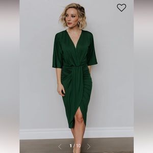 Baltic Born Mimi Midi Dress in Hunter Green XL